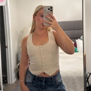 H&M Cream Button-Up Vest